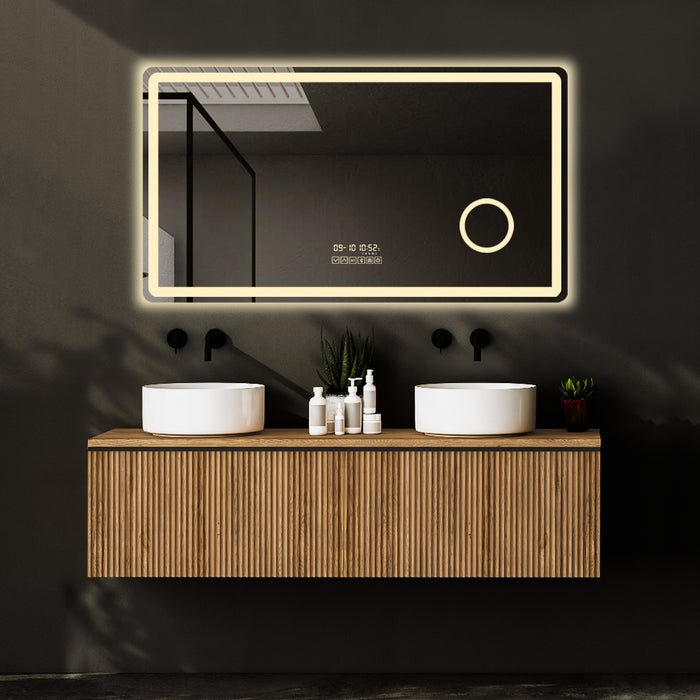 evoke smart led mirror with warm light