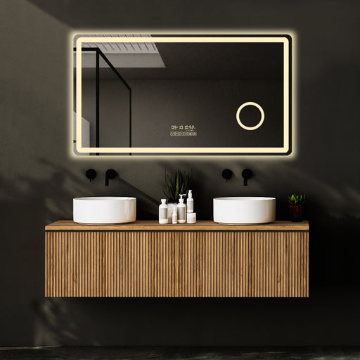 evoke smart led mirror with warm light