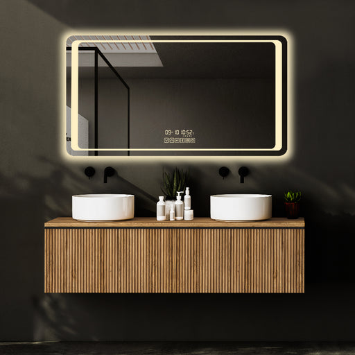 faro smart led mirror by elitspire with warm light